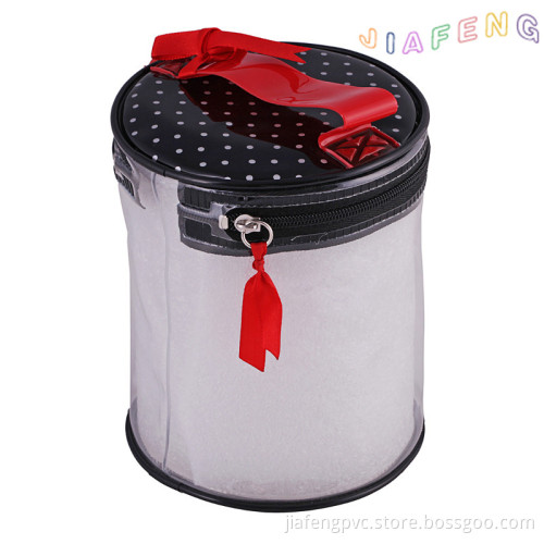 Clear Cylinder PVC Gift Bag With Zipper Cover